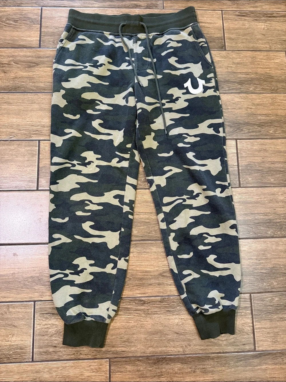 True Religion Green Camo Cargo Joggers Small Men's  Sweatpants